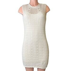 Moon River‎ Cream Sleeveless Knit Dress Small